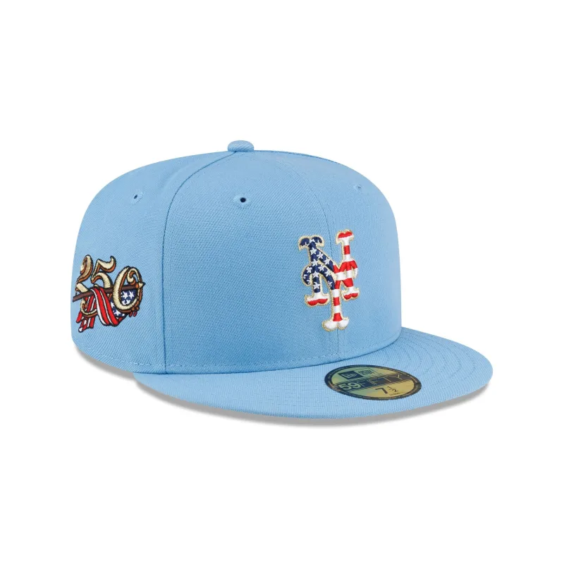 New Era New York Mets fitted hat white, red, blue colorway - New York Mets Red, White & Blue 59FIFTY Fitted Hat