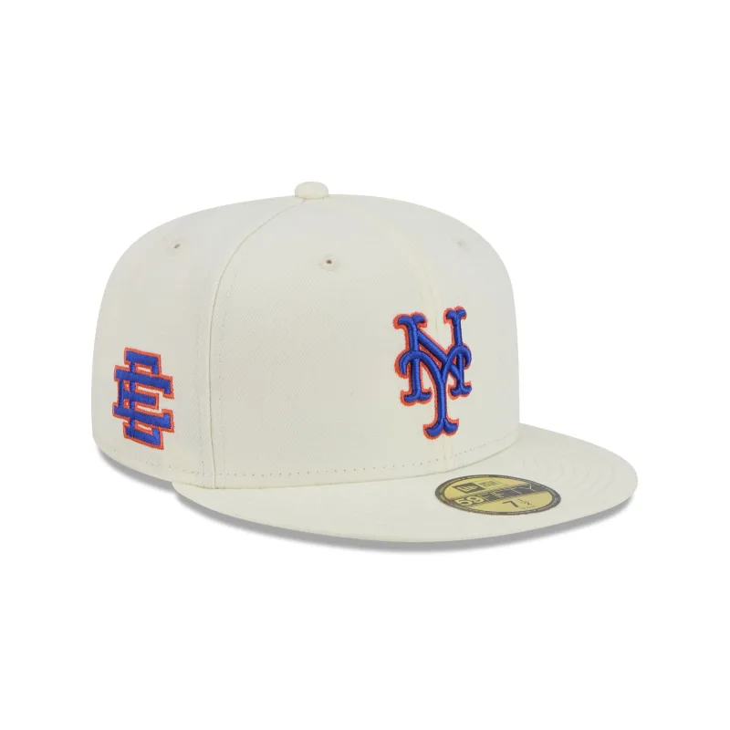 New Era New York Mets fitted hat white, chrome colorway - Eric Emanuel x New York Mets Chrome White 59FIFTY Fitted Hat