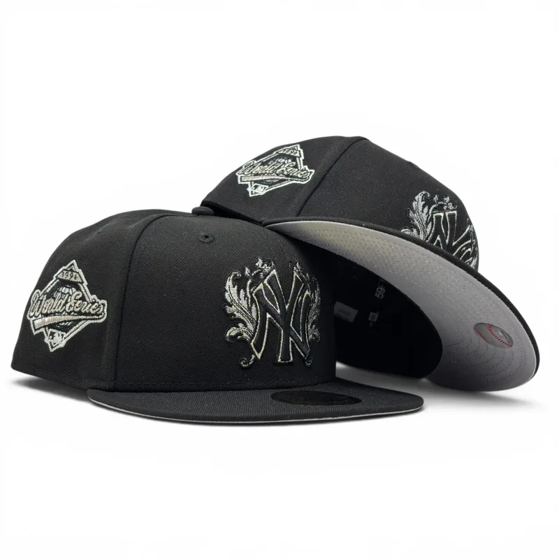 New Era New York Yankees fitted hat black colorway - New York Yankees 1996 World Series iconic interlocking Fitted Hats-Black