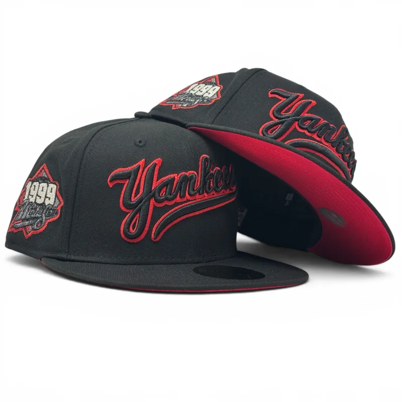 New Era New York Yankees fitted hat black colorway - New York Yankees 1999 world series Cherry Pack 59Fifty New Era Fitted Hats-Black