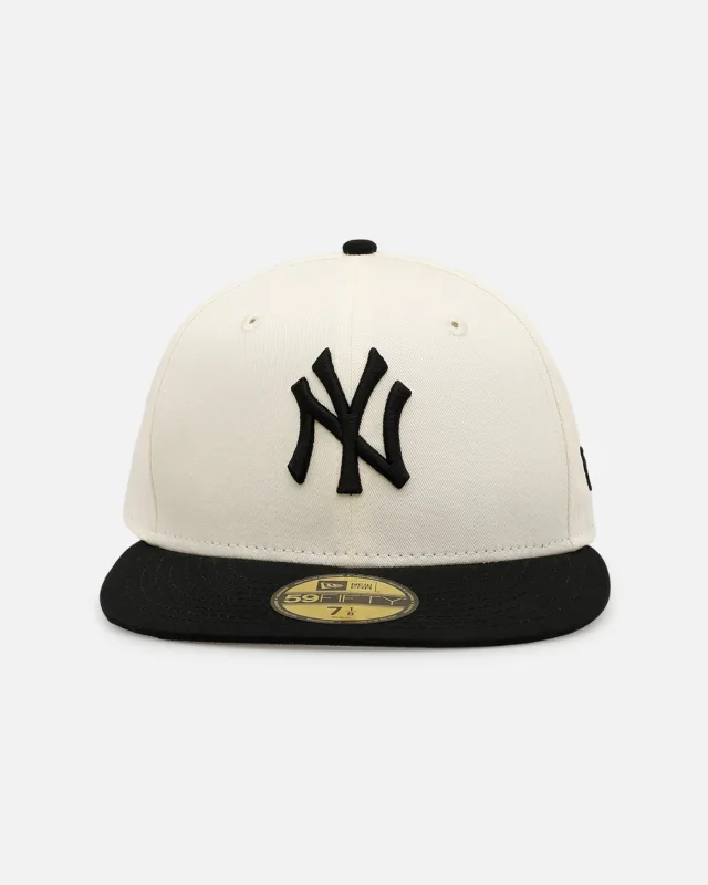 New Era New York Yankees fitted hat black, cream, chrome colorway - New Era New York Yankees ‘Easy Chrome Black’ 59FIFTY Fitted Chrome/Black
