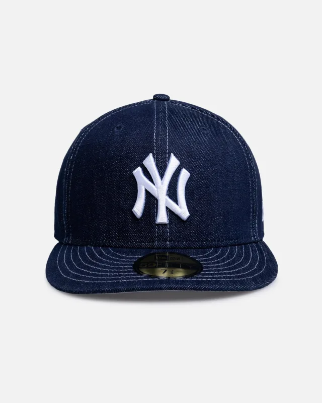 New Era New York Yankees fitted hat blue colorway - New Era New York Yankees ‘Denim Contrast’ 59FIFTY Fitted Denim