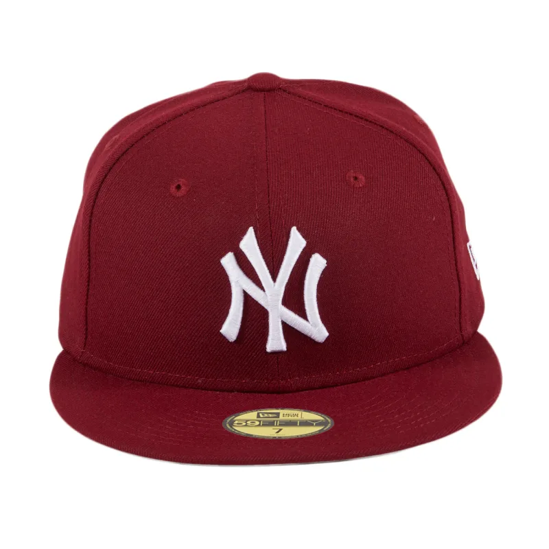 New Era New York Yankees fitted hat Cardinal, White colorway - New Era 59Fifty New York Yankees Hat – Cardinal, White