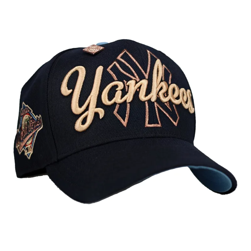 New Era New York Yankees fitted hat navy, blue colorway - New York Yankees 1996 World Series Navy/Bronze Script 59Fifty Fitted Hat