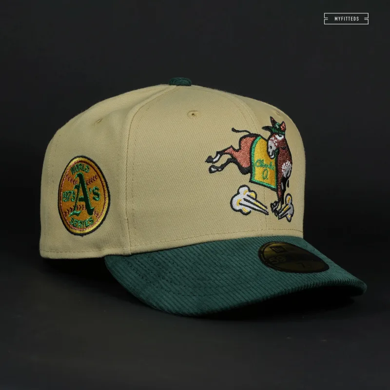 New Era Oakland Athletics fitted hat - OAKLAND ATHLETICS 1973 WORLD SERIES “CHARLIE-O” NEW ERA FITTED CAP