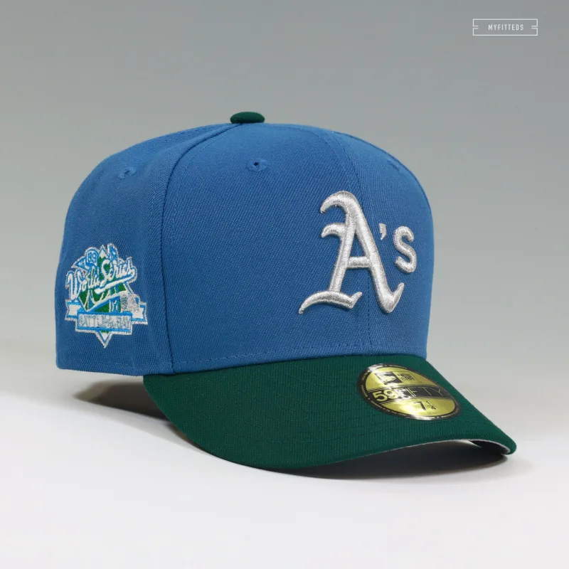 New Era Oakland Athletics fitted hat - OAKLAND ATHLETICS 1989 WS BATTLE OF THE BAY ARKHAM ASYLUM BY AMS23 NEW ERA FITTED CAP