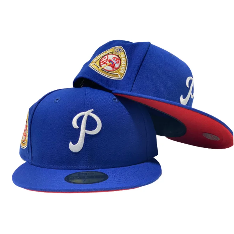 New Era Philadelphia Phillies fitted hat red, royal colorway - PHILADELPHIA PHILLIES 1950 WORLD SERIES ROYAL RED BRIM NEW ERA FITTED HAT