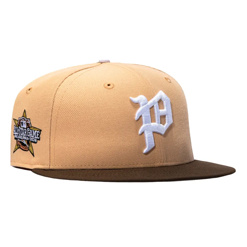 New Era Philadelphia Phillies fitted hat Tan, Brown colorway - New Era 59Fifty Philadelphia Phillies 2026 All Star Game Patch 1915 Hat – Tan, Brown