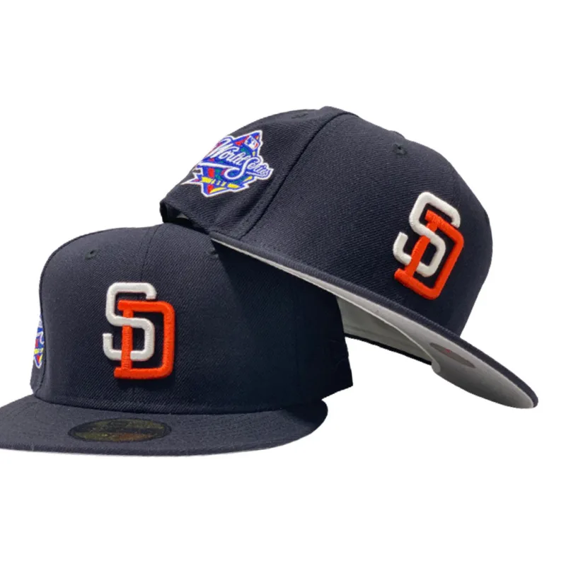 New Era San Diego Padres fitted hat gray colorway - SAN DIEGO PADRES 1998 WORLD SERIES GRAY BRIM NEW ERA FITTED HAT
