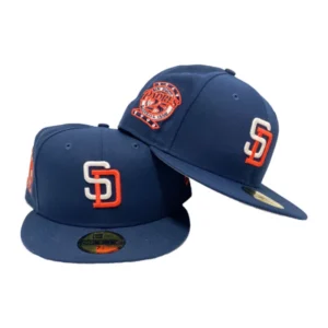 New Era San Diego Padres fitted hat navy colorway - San Diego Padres 25th Anniversary Navy New Era 59Fifty New Era Fitted Cap