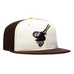 New Era San Diego Padres fitted hat White, Brown colorway - New Era 59Fifty San Diego Padres Swinging Friar Rail Hat – White, Brown