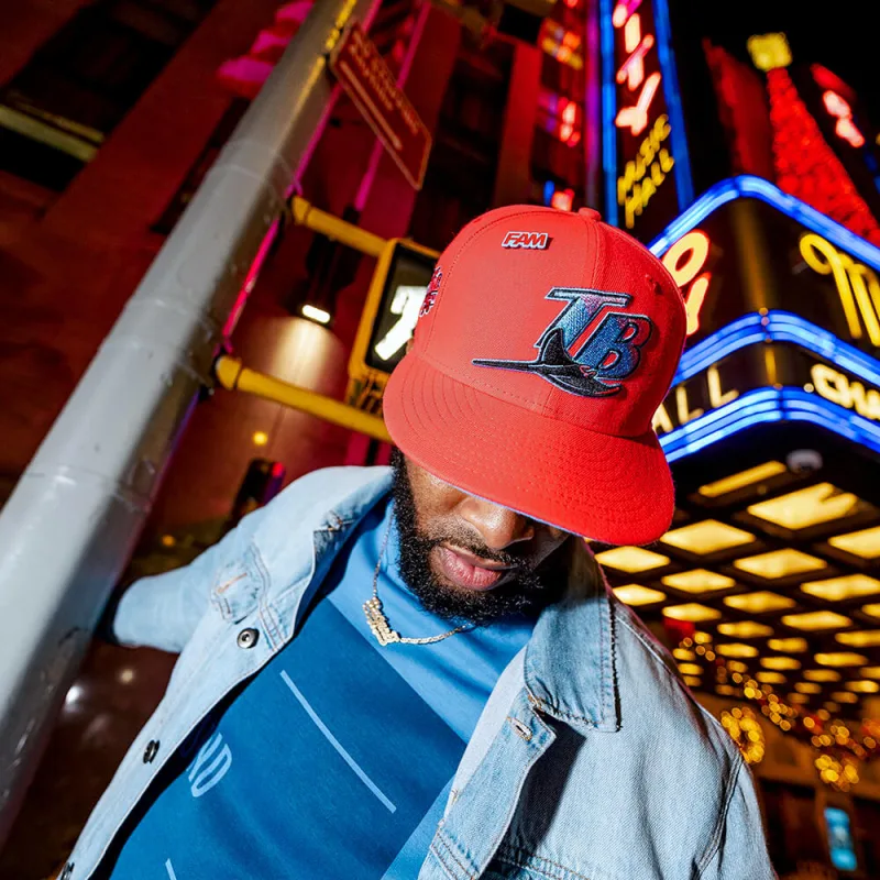 New Era Tampa Bay Rays fitted hat blue colorway - TAMPA BAY RAYS MLB LAVA SKY BLUE UV / NEW ERA 59FIFTY