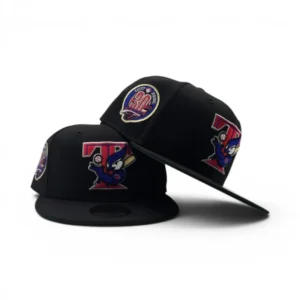 New Era Toronto Blue Jays fitted hat black, blue, green colorway - Black Toronto Blue Jays Green Bottom 30th Season Side Patch New Era 59Fifty Fitted