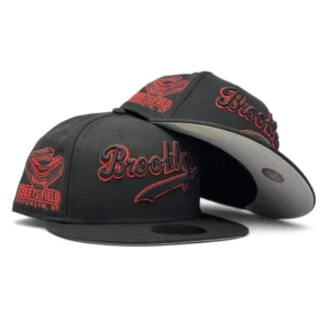 Ebbets Field Flannels Los Angeles Dodgers fitted hat black colorway - Ebbets Field Flannels Drops Brooklyn Dodgers Cherry Pack Fitted in Black