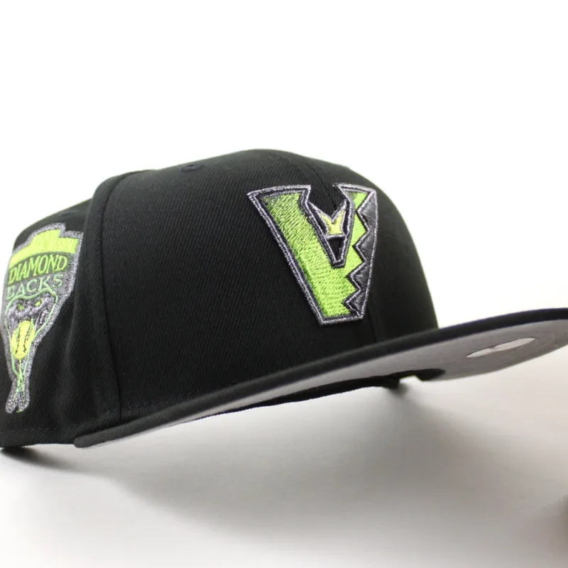 New Era Arizona Diamondbacks fitted hat Black Gray Under Brim colorway - Arizona Diamondbacks 1998 Inaugural Season New Era 59Fifty Fitted Hat (Black Gray Under Brim)