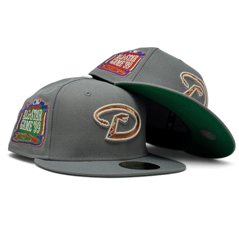 New Era Arizona Diamondbacks fitted hat gray colorway - Arizona Diamondbacks 1999 All Star Game Fitted Hats-Storm Gray