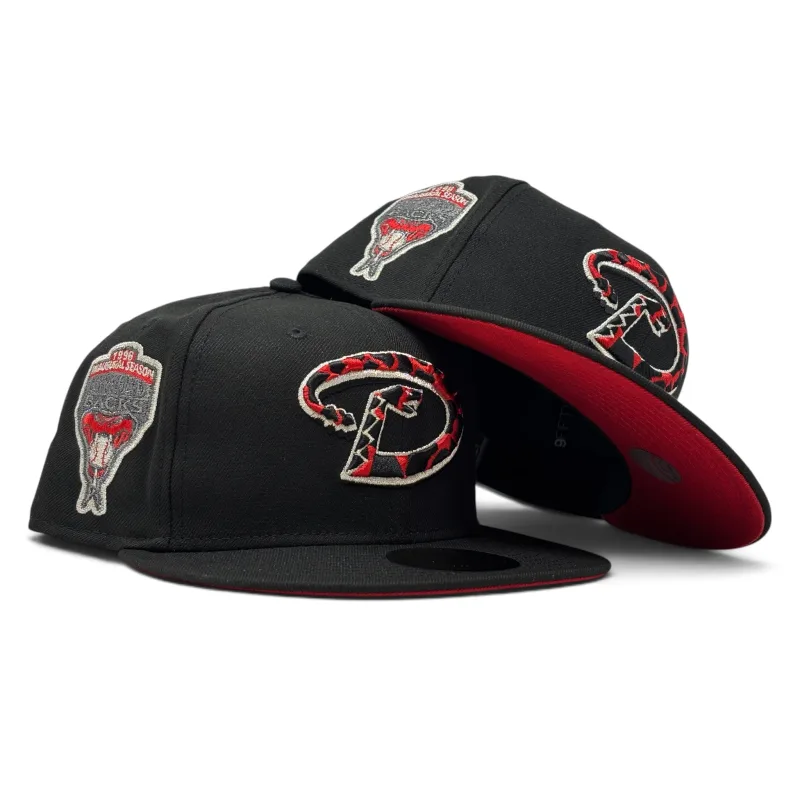 New Era Arizona Diamondbacks fitted hat red colorway - Arizona Diamondbacks 1998 Inaugural Season Red Brim 59Fiftty New Era Fitted