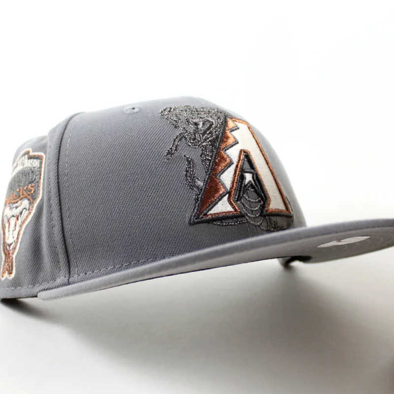 New Era Arizona Diamondbacks fitted hat Storm Gray Gray Under Brim colorway - Arizona Diamondbacks 1998 Inaugural Season New Era 59Fifty Fitted Hat (Storm Gray Gray Under Brim)