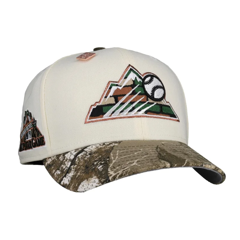 New Era Colorado Rockies fitted hat white, grey, chrome colorway - Colorado Rockies 1998 All Star Game Chrome Camo 59Fifty Fitted Hat