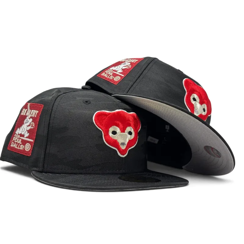 New Era Chicago Cubs fitted hat black colorway - New Era Drops Sneaky Cubs Fitted with Black Camo “Be Alert” Print