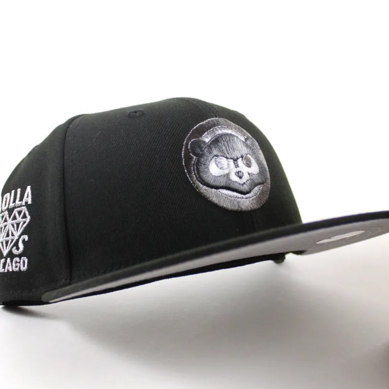 New Era Chicago Cubs fitted hat Black Gray Under Brim colorway - New Era Drops Clean Cubs Fitted with Lola Loves Chicago Script