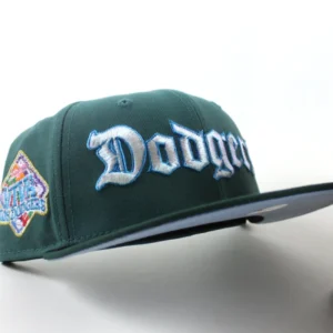New Era Los Angeles Dodgers fitted hat Pine Green Dark Green Gray Under Brim colorway - New Era Drops VIVA La Dodgers Pine Green Fitted for LA Faithful