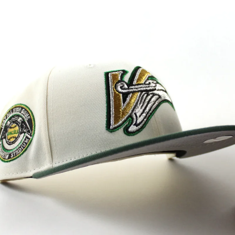New Era Los Angeles Angels fitted hat Chrome White Pine Green Gray Under Brim colorway - Anaheim Angels 1967 All Star Game New Era 59Fifty Fitted Hat (Chrome White Pine Green Gray Under Brim)
