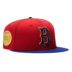 New Era Los Angeles Dodgers fitted hat Red, Royal colorway - New Era 59Fifty Liga D’Campeones Brooklyn Dodgers 100th Anniversary Patch Hat – Red, Royal