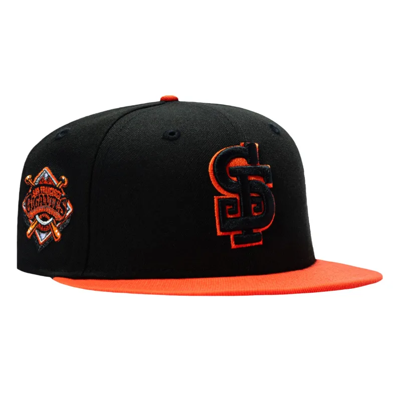New Era New York Giants fitted hat Black, Orange colorway - New Era 59Fifty San Francisco Giants Logo Patch Alternate Hat – Black, Orange
