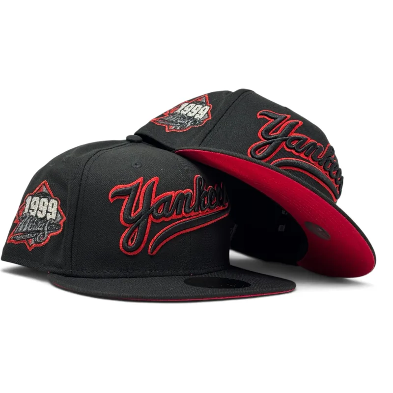 New Era New York Yankees fitted hat black colorway - New York Yankees 1999 world series Cherry Pack 59Fifty New Era Fitted Hats-Black