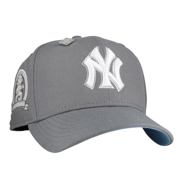 New Era New York Yankees fitted hat grey, blue colorway - New York Yankees Cool Grey 25th Anniversary 59Fifty Fitted Hat