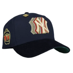 New Era New York Yankees fitted hat navy, blue, green colorway - New York Yankees 1977 All Star Game Navy Trippy Logo 59Fifty Fitted Hat