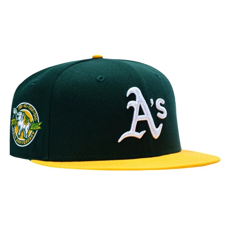 New Era Oakland Athletics fitted hat Green, Gold colorway - New Era 59Fifty Oakland Athletics 125th Anniversary Patch Hat – Green, Gold