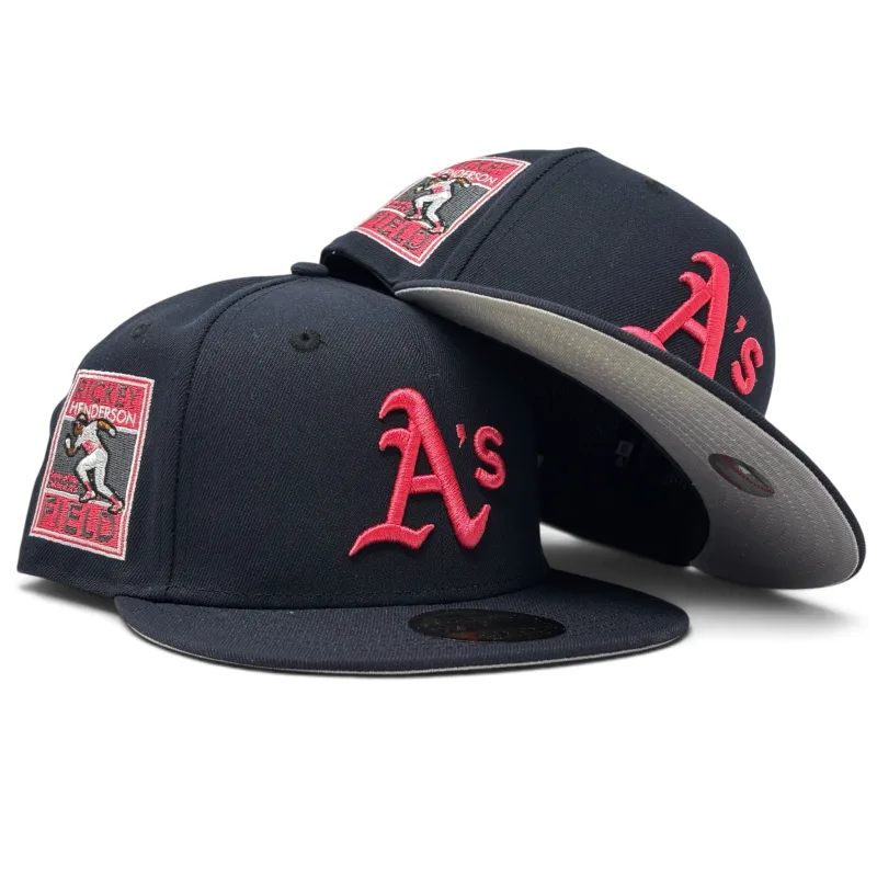 New Era Oakland Athletics fitted hat navy colorway - New Era Drops Clean Oakland A’s Rickey Henderson Fitted in Navy