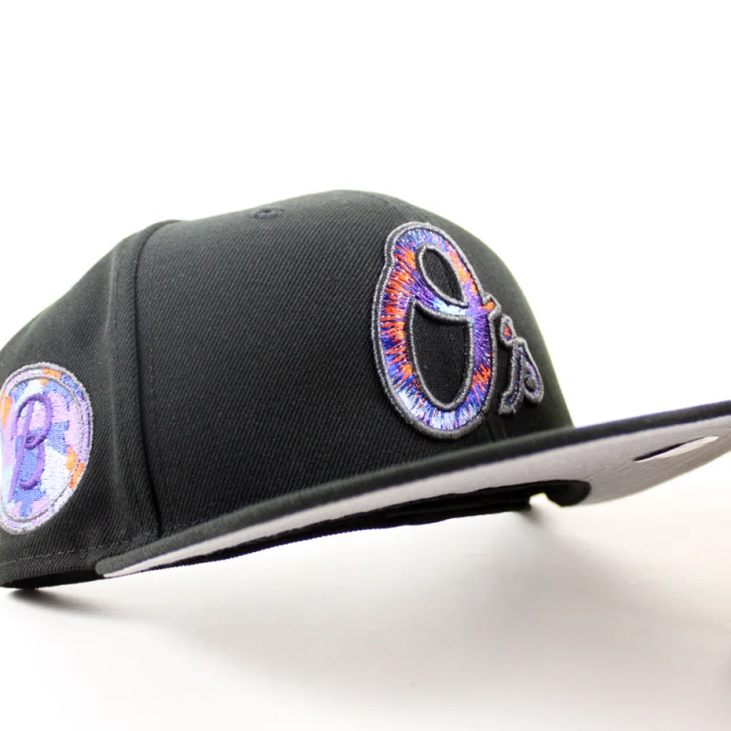 New Era Baltimore Orioles fitted hat Black Gray Under Brim colorway - New Era Drops Clean Orioles Fitted with Black Gray Under Brim