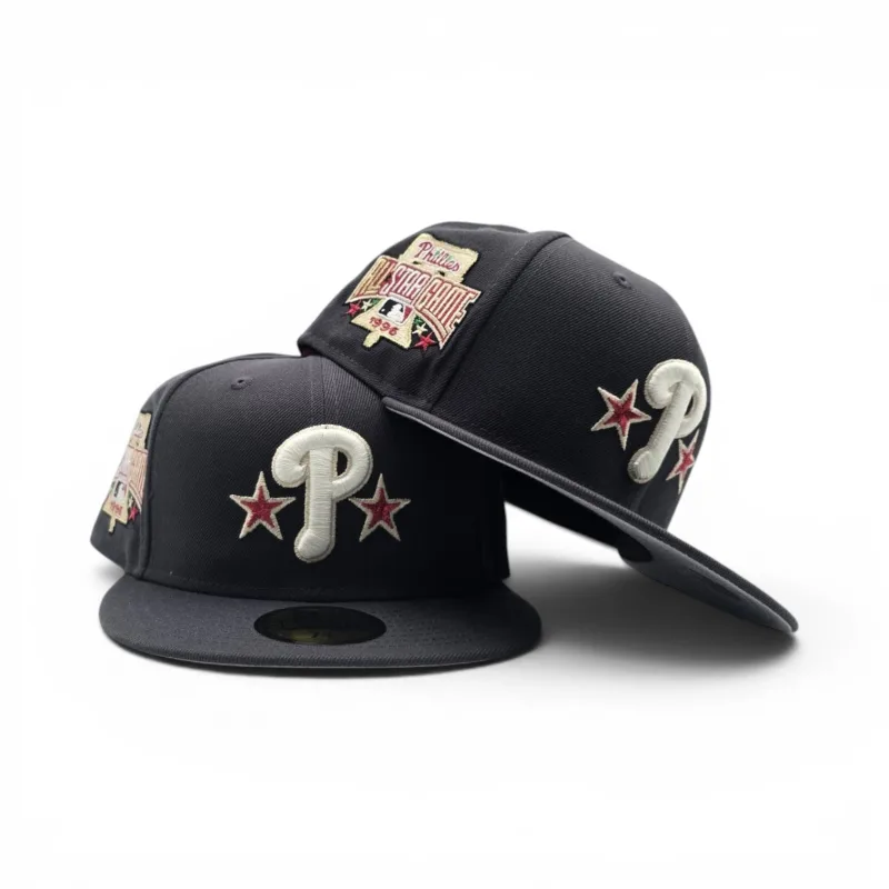New Era Philadelphia Phillies fitted hat gray colorway - Dark Gray Philadelphia Phillies Gray Bottom 1996 All Star Game Side Patch New Era 59Fifty Fitted