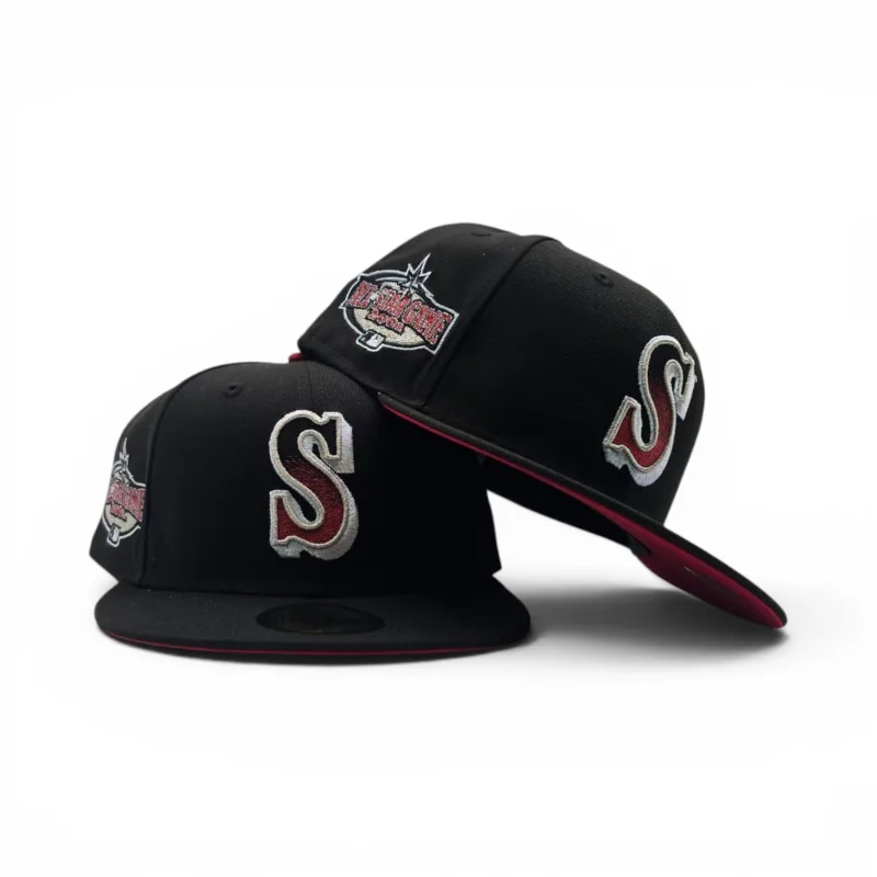 New Era Seattle Mariners fitted hat black, red colorway - Black Seattle Mariners Red Bottom 2001 All Star Game Side Patch New Era Fitted