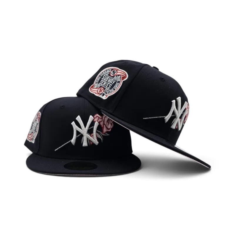 New Era New York Yankees fitted hat navy, blue, pink colorway - New Era Drops Rose-Adorned Yankees Fitted with Subway Series Side Patch