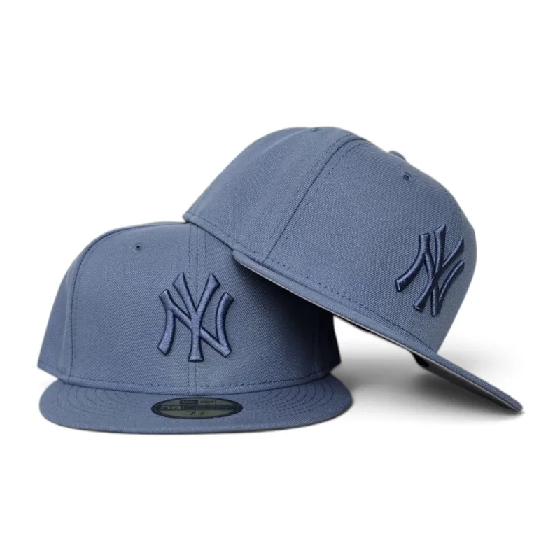 New Era New York Yankees fitted hat gray, blue colorway - New Era Drops Tonal Indigo Yankees Fitted with Gray Bottom Finish