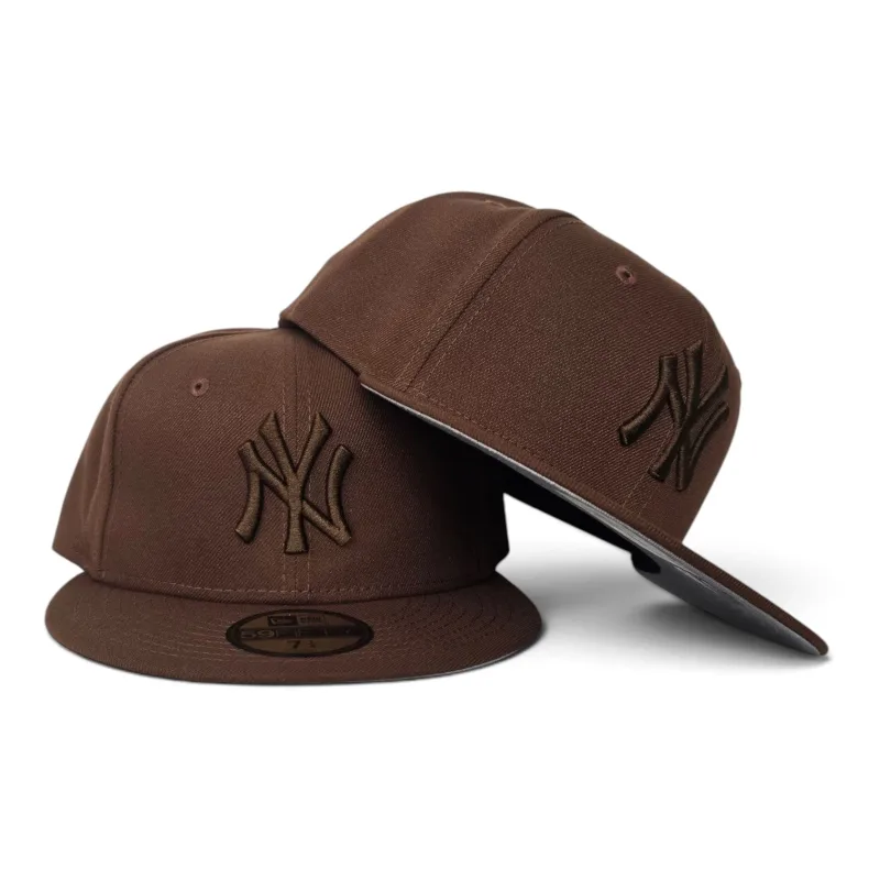 New Era New York Yankees fitted hat gray, brown colorway - New Era Drops Tonal Light Brown Yankees Fitted with Gray Bottom
