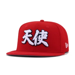 New Era Los Angeles Angels fitted hat navy, red, scarlet colorway - New Era Drops Scarlet Kanji Angels Fitted for Full-Send Collectors