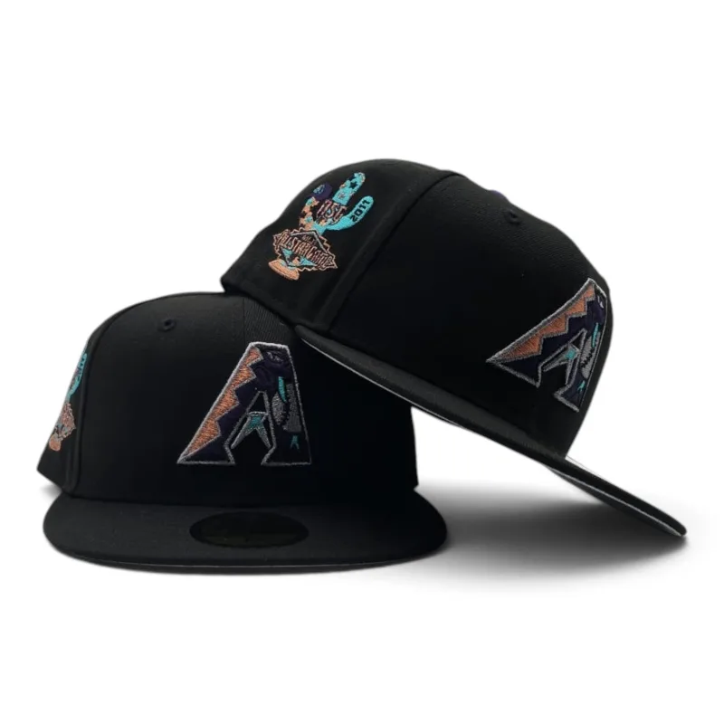 New Era Arizona Diamondbacks fitted hat black, gray colorway - Black Arizona Diamondbacks Gray Bottom 2011 All Star Game Side Patch New Era 59Fifty Fitted