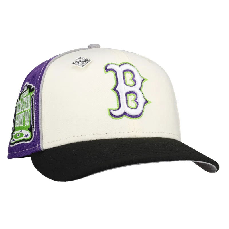 New Era Boston Red Sox fitted hat white, grey, red, purple, chrome colorway - Boston Red Sox 1999 All Star Game Chrome/Purple 59Fifty Fitted Hat