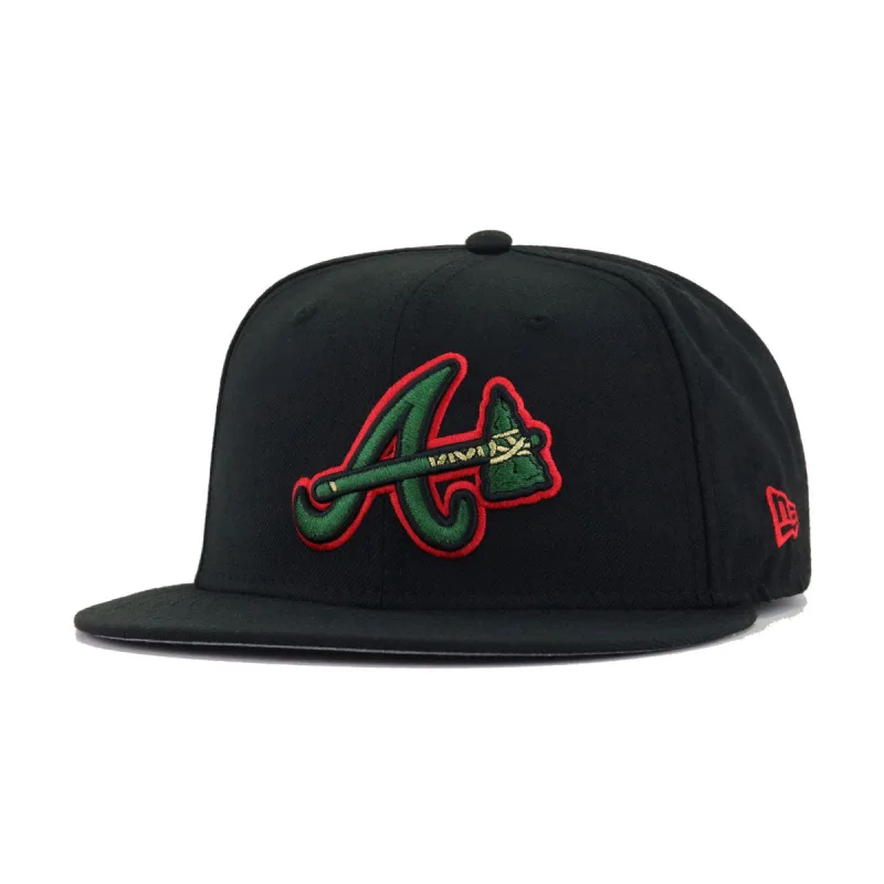 New Era Atlanta Braves fitted hat black, red, green, gold colorway - New Era Drops Fresh Braves Fitted with Rosso Verde Flair