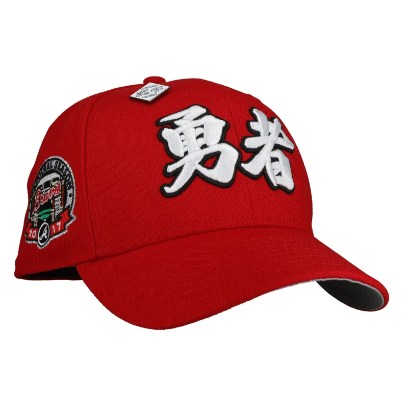New Era Atlanta Braves fitted hat grey, red colorway - Braves 2017 Inaugural Season Fitted: New Era Marks the SunTrust Park Debut