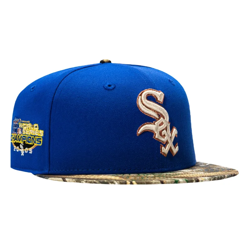 New Era Chicago White Sox fitted hat Royal, Camo colorway - New Era 59Fifty Chicago White Sox 2005 World Series Patch Hat – Royal, Camo
