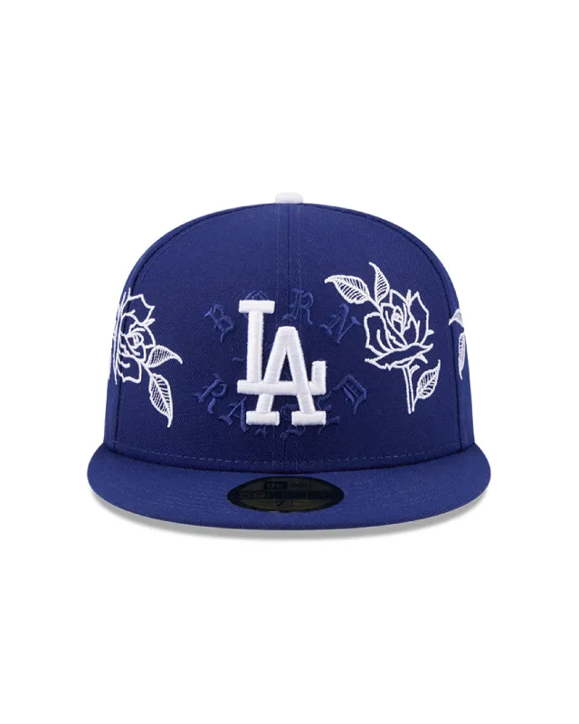 New Era Los Angeles Dodgers fitted hat blue colorway - Born x Raised Drops Blue Dodgers Roses Fitted with New Era