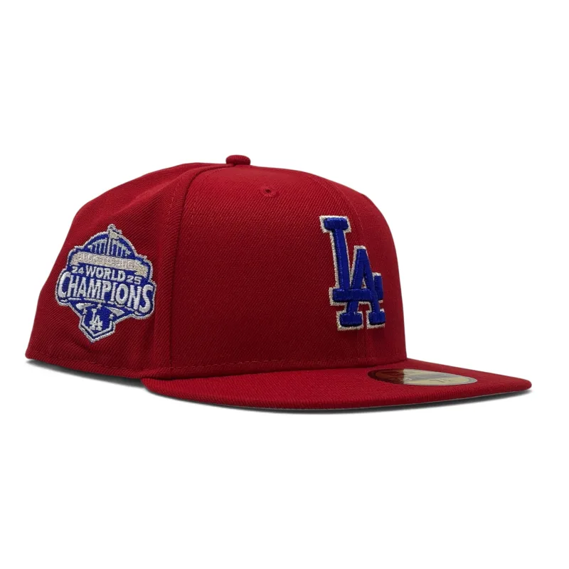 New Era Los Angeles Dodgers fitted hat red colorway - New Era Drops Dodgers World Champions Fitted in Classic Red