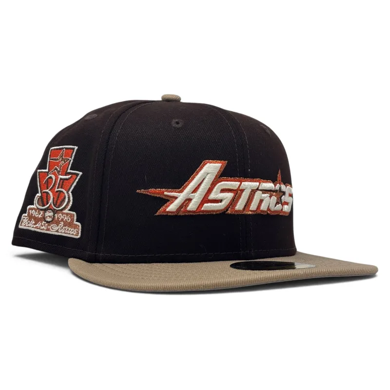 New Era Houston Astros fitted hat brown, camel colorway - Houston Astros 35th Anniversary Dark Brown Camel New Era Fitted Hat