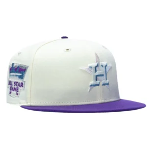 New Era Houston Astros fitted hat White, Purple colorway - New Era 59Fifty Houston Astros 2014 All Star Game Patch Light Blue UV Hat – White, Purple
